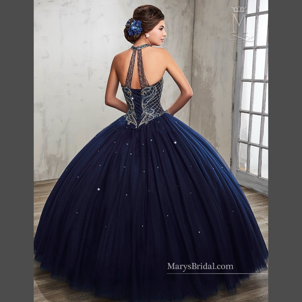 Mary's Bridal Navy Blue Quinceañera Gown - Picture 2 of 2